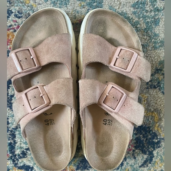 Papillo Birkenstock pink suede sandals - Picture 1 of 3